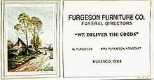 VINTAGE BLOTTERs ~ FURGUSON FURNITURE FUNERAL SIGN