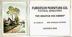 VINTAGE BLOTTERs ~ FURGUSON FURNITURE FUNERAL SIGN