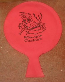 VINTAGE RED WHOOPIE CUSHION ~ 1970s