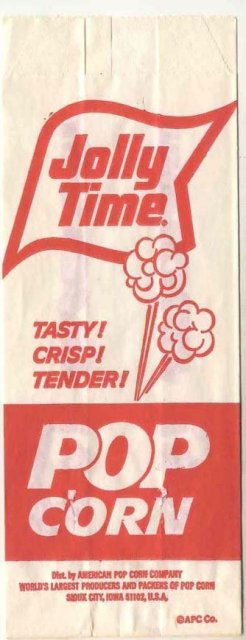 Jolly Time Movie Popcorn Bag