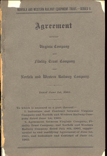 NORFOLK WESTERN RAILWAY Trust Agreement 1903