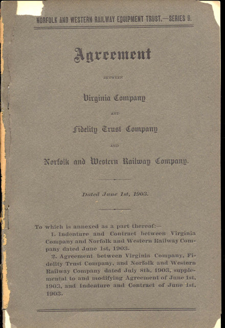 NORFOLK WESTERN RAILWAY Trust Agreement 1903
