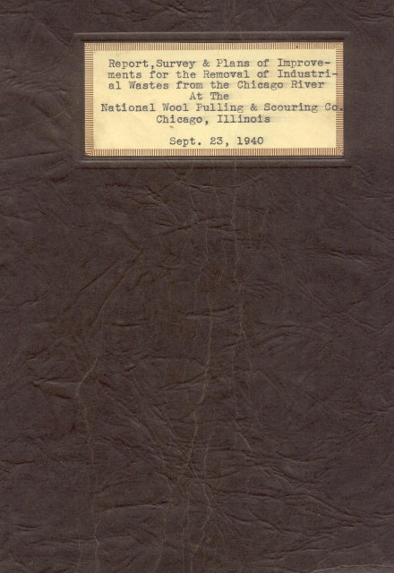 1940 REPORT SURVEY PLANS BOOKLET * NATIONAL WOOL CO CHICAGO