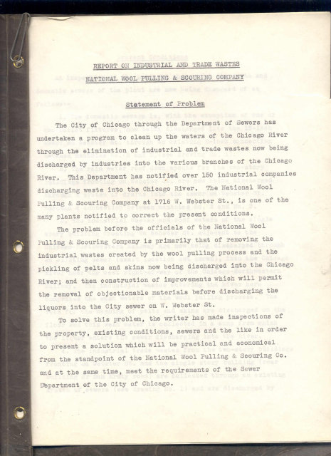 1940 REPORT SURVEY PLANS BOOKLET * NATIONAL WOOL CO CHICAGO