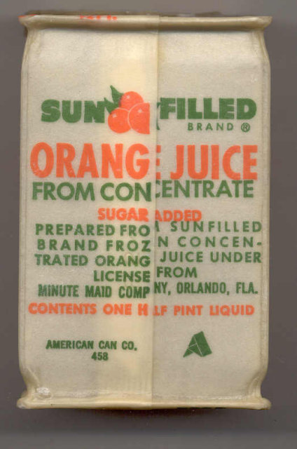 Minute Maid Orange Juice Container