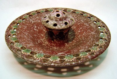 Rare Roseville Ferella Bowl Flower Frog