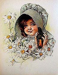 old vintage MAUD HUMPREY LITHO print * child