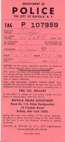 Buffalo Police Ticket