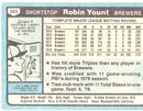 ROBIN YOUNT MILAWAUKEE BREWERS BASEBALL CARD