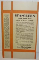 STA GREEN GRASS SEED BOX 1930s