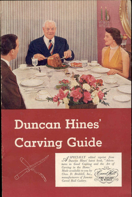 old vintage 1951 DUNCAN HINES CARVING Guide