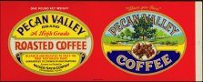 Pecan Valley Coffee Label - Texas