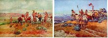CHARLES RUSSELL WESTERN PRINTS ~ 2 old vintage