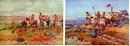CHARLES RUSSELL WESTERN PRINTS ~ 2 old vintage