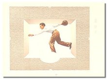 MALE BOWLING POSTER SIGN ~ vintage ice cream
