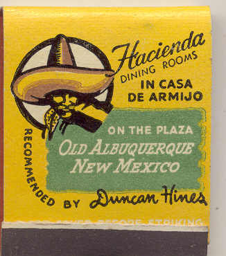 VINTAGE HACIENDA MATCHBOOK ~ 1960S OLD MEXICAN