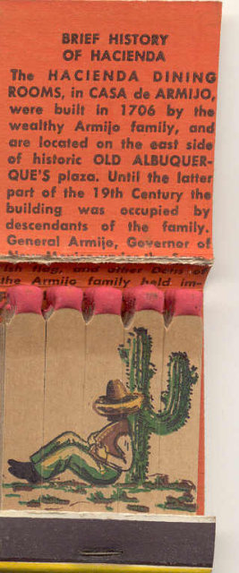 VINTAGE HACIENDA MATCHBOOK ~ 1960S OLD MEXICAN