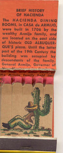 VINTAGE HACIENDA MATCHBOOK ~ 1960S OLD MEXICAN