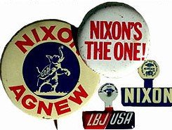 9 old vintage POLITICAL President Pinback pins