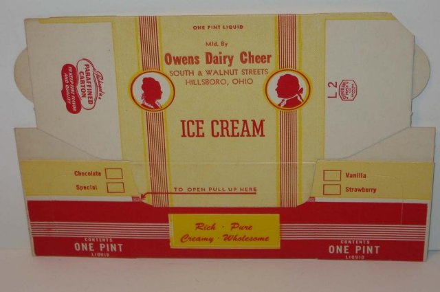 Owens Dairy Ice Cream Box
