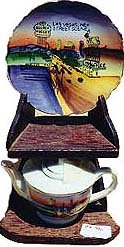 Las Vegas Teapot and Plate 1950s Souvenir