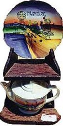 Las Vegas Teapot and Plate 1950s Souvenir