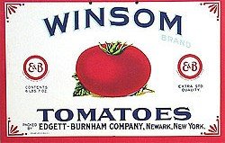 2 VINTAGE TOMATO GREEN BEAN VEGETABLE SIGNS
