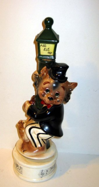 DRUNK CAT STATUE * OLD VINTAGE DRUNKEN CAT