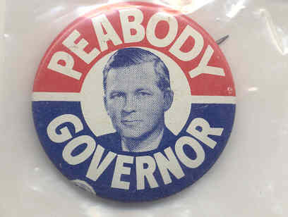PEABODY GOVERNOR PIN * OLD VINTAGE 1960S ENDICOTT PEABODY GOVERNOR POLITCAL PIN PINBACK Massachussetts