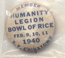 Humanity Legion Rice Pinback 1940