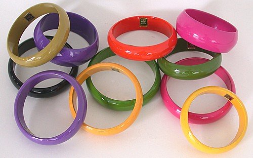 12 JAPANESE LAQUERWARE WOODEN BANGLES BRACELETS