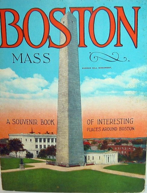 BOSTON SOUVENIR BOOKLET * OLD VINTAGE BOSTON SOUVENIR COLOR PHOTO BOOKLET