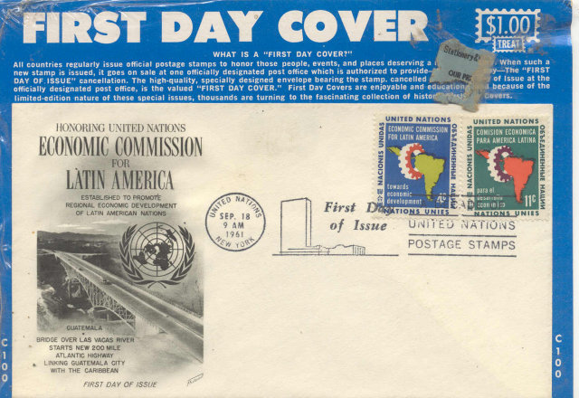 1961 FIRST DAY COVER * OLD VINTAGE UNITED NATIONS