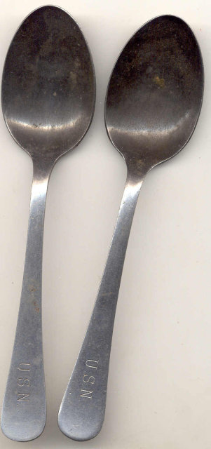 2 Old Vintage USN United States NAVY Spoons