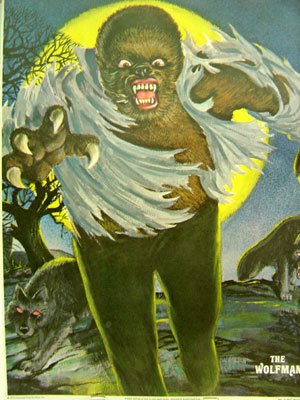 WOLFMAN AURORA POSTER * OLD VINTAGE WOLFMAN