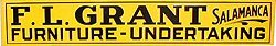 SALAMANCA UNDERTAKING SIGN * OLD VINTAGE GRANT