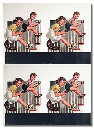 Children Playing Sign Poster 1950s