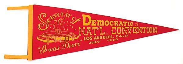 VINTAGE 1960 DEMOCRATIC CONVENTION PENNANT
