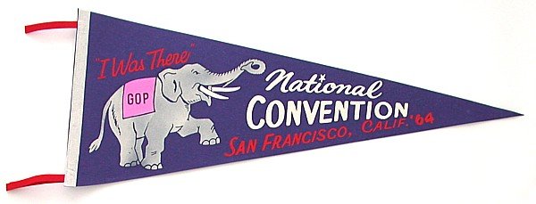 VINTAGE REPUBLICAN CONVENTION PENNANT