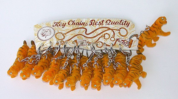 Flocked Tiger Keychain Display Toys