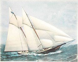 Yacht Ships Lithograph Art Prints