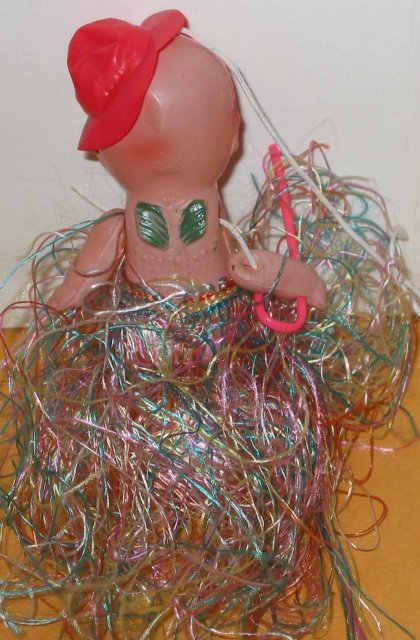 Celluloid Carnival Hula Skirt Doll 1940s Toy