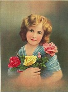Chromolithograph Lady Art Litho Print