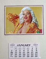 Jayne Mansfield Calendar 1954
