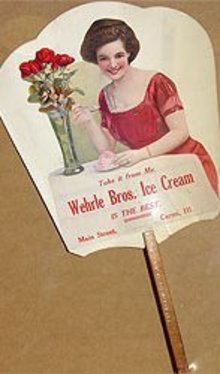 Vintage WEHRLE BROS. ICE CREAM Ad Fan *