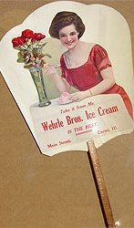 Vintage WEHRLE BROS. ICE CREAM Ad Fan *