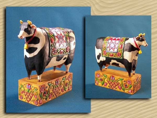 Cow Folkart Statue * JIM SHORE HEARTWOOD CREEK