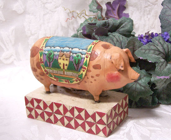 ENESCO PIG FIGURINE * JIM SHORE HEARTWOOD CREEK