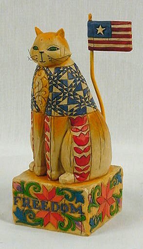 ENESCO PATRIOTIC CAT STATUE * JIM SHORE