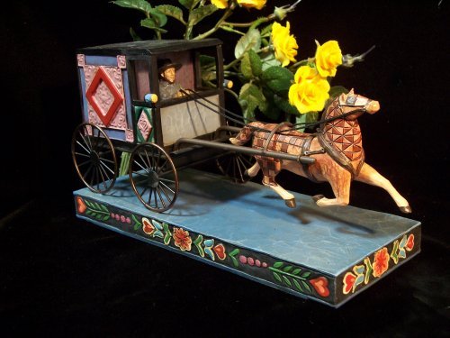 JIM SHORE AMISH HORSE BUGGY STATUE * ENESCO